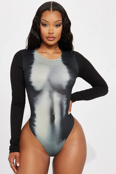 Damen Langarm Bodysuit Drune
