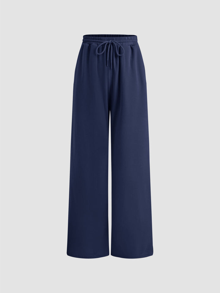 Damen weite Jersey-Hose mit elastischem Bund und Kordelzug Drune