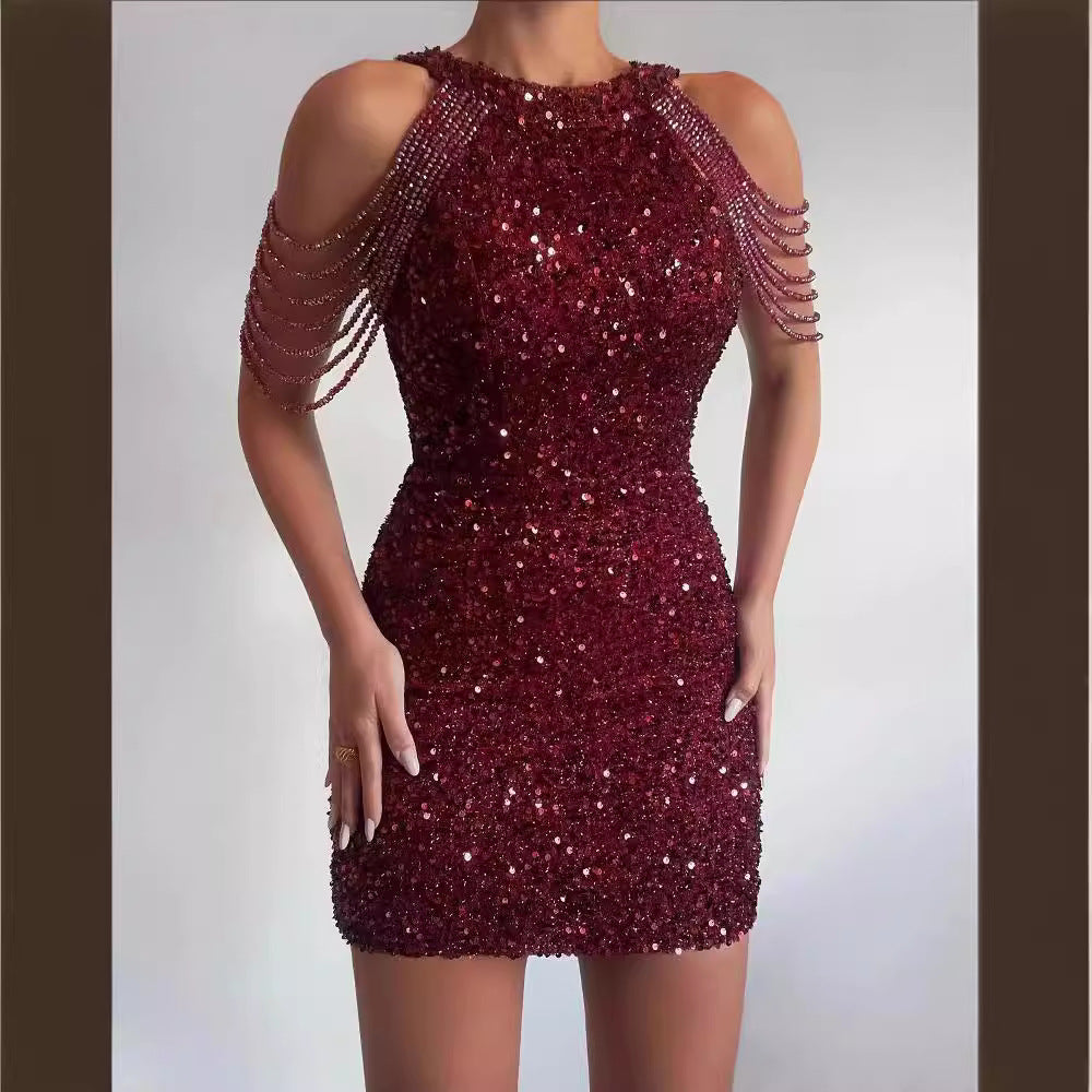 Damen Glitzerndes Abendkleid Drune