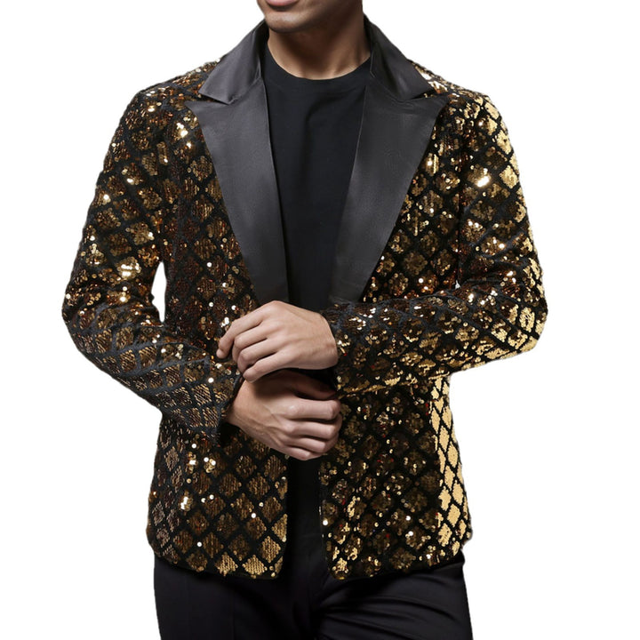 Herren eleganter Pailletten-Blazer mit luxuriösem Design Drune