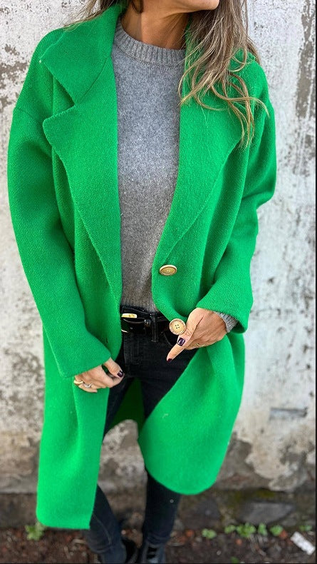 Damen Übergangsjacke mit weitem Schnitt und eleganten Knopfdetails Drune