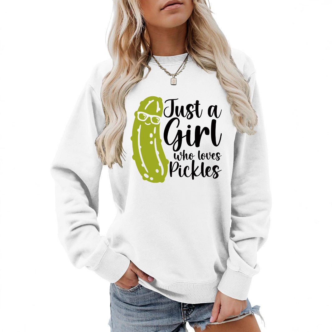 Damen Sweatshirt mit humorvollem Gurkenmotiv und lässigem Schnitt Drune