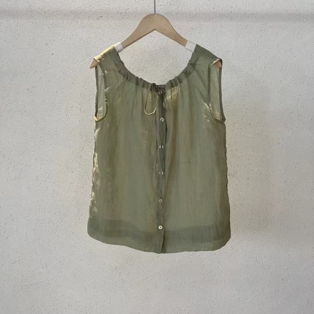 Damen Soft Linen Tank Top Drune