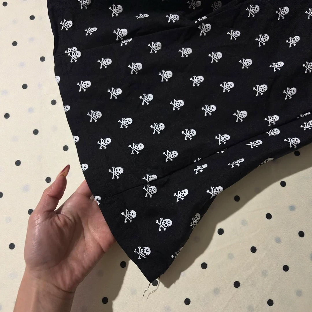 Damen Baumwollshirt mit Totenkopf-Muster Drune