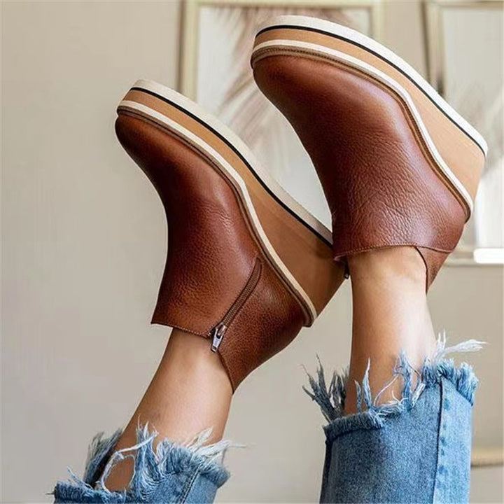 Damen Wedge-Stiefeletten aus hochwertigem Wildleder mit rutschfester Sohle Drune