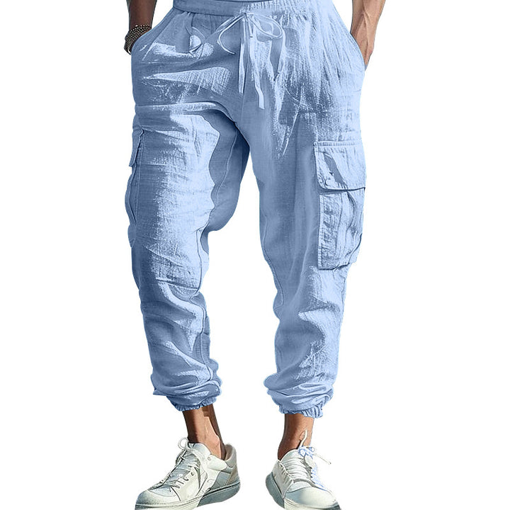 Herren nan lässige Cargo-Jogginghose mit elastischem Bund und großzügigen Seitentaschen Drune