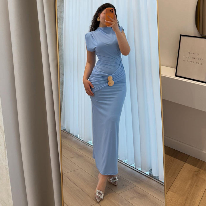 Damen Maxikleid mit raffiniertem Wickeleffekt und schmalem Schnitt Drune