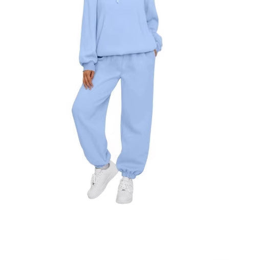 Damen nan lässige Jogginghose mit hohem Bund elastischen Knöchelabschlüssen und weichem Fleecefutter Drune