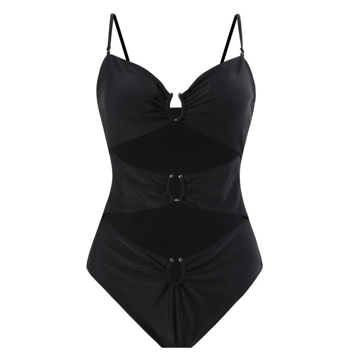 Damen Einteiler Badeanzug mit raffinierten Cut-Outs und stilvollem Wickeldetail Drune