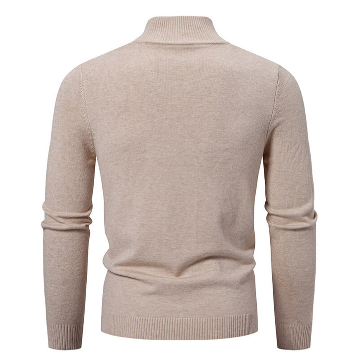 Herren modische Strickjacke mit hohem Kragen und funktionellem Reißverschluss Drune