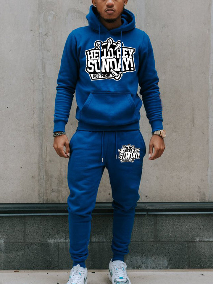 Damen Sportliches Hoodie- und Jogginghose-Set mit kreativem Aufdruck Drune