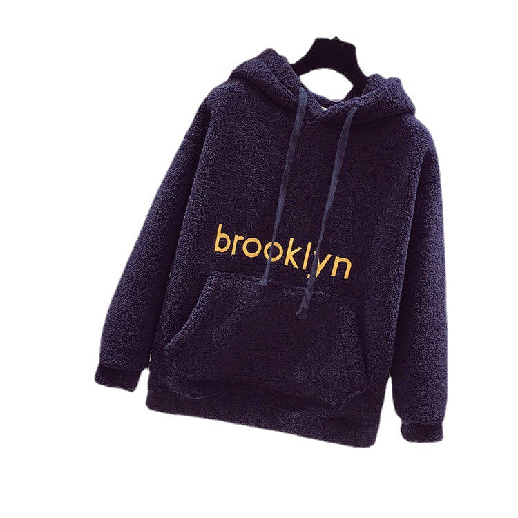 Damen Kuscheliger Fleece Hoodie mit Kängurutasche Drune