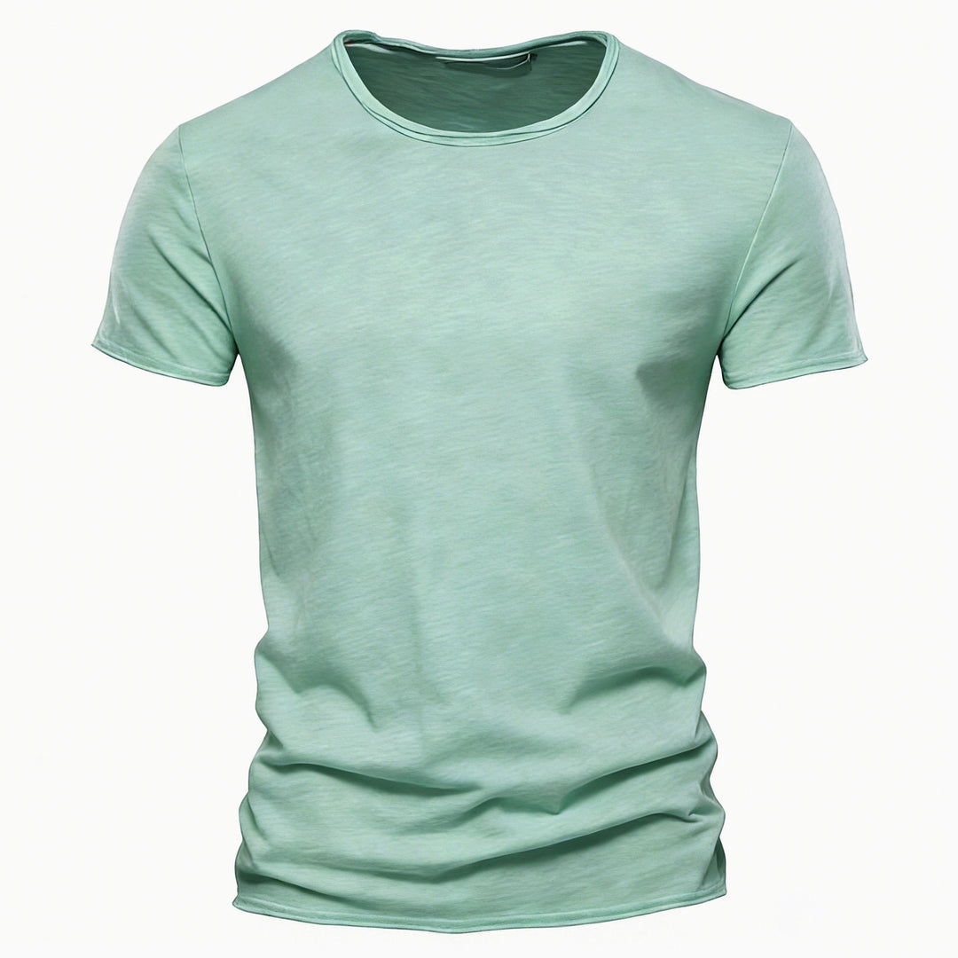 Herren nan leichtes Baumwolljersey Kurzarmshirt mit V-Ausschnitt und schmaler Passform Drune