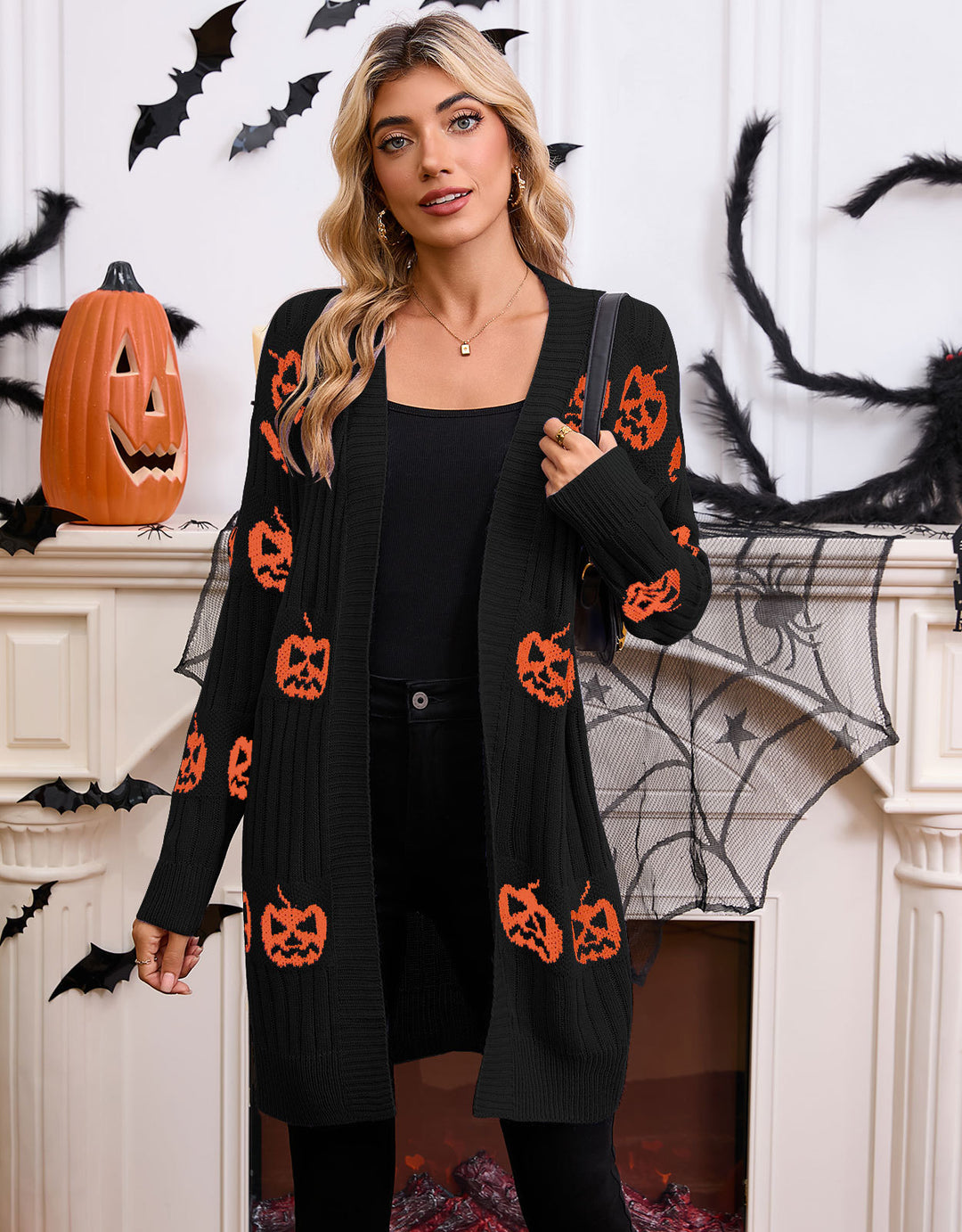 Damen Strickjacke mit Geistermotiv Drune