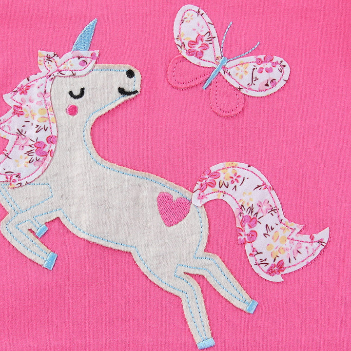 Mädchen T-Shirt mit kreativen Rüschendetails und bezauberndem Einhorn-Motiv Drune
