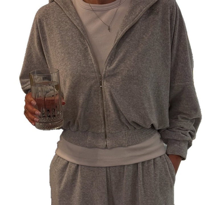 Damen lässiger Jogginganzug mit Kapuze Drune