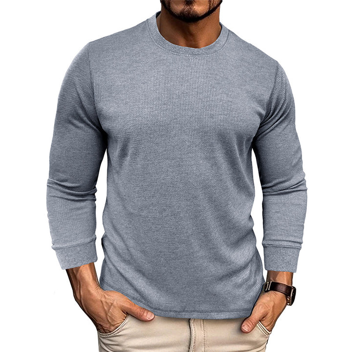 Herren Langarm-T-Shirt mit strukturiertem Design und bequemem Rundhalsausschnitt Drune