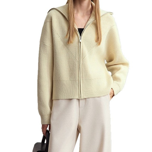 Damen modischer Oversize-Pullover mit Kapuze und Reißverschluss Drune