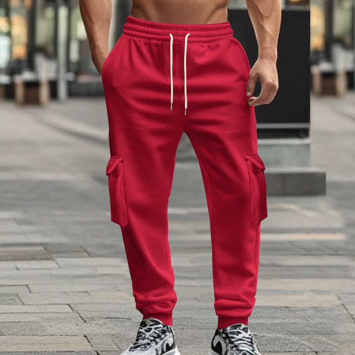 Herren nan Utility-Joggerhose mit seitlichen Klappentaschen, Kordelzugbund und konischer Passform Drune
