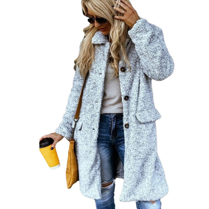 Damen Fleecejacke mit Knopfverschluss und praktischen Taschen Drune