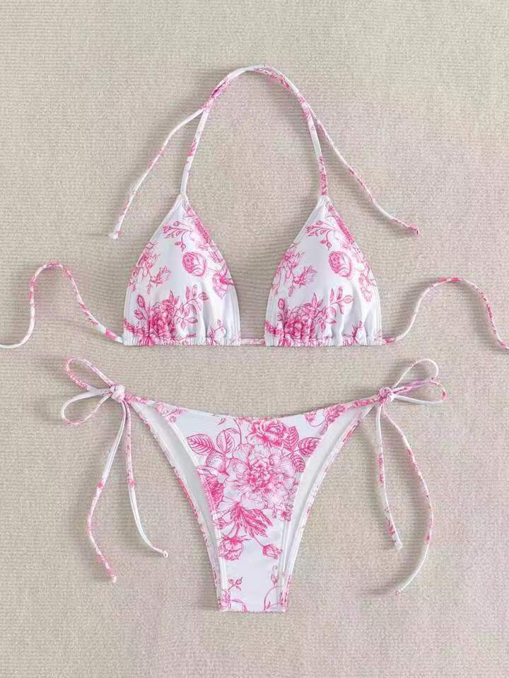 Damen Elegantes Triangel-Bikini-Set mit herausnehmbaren Polstern Drune