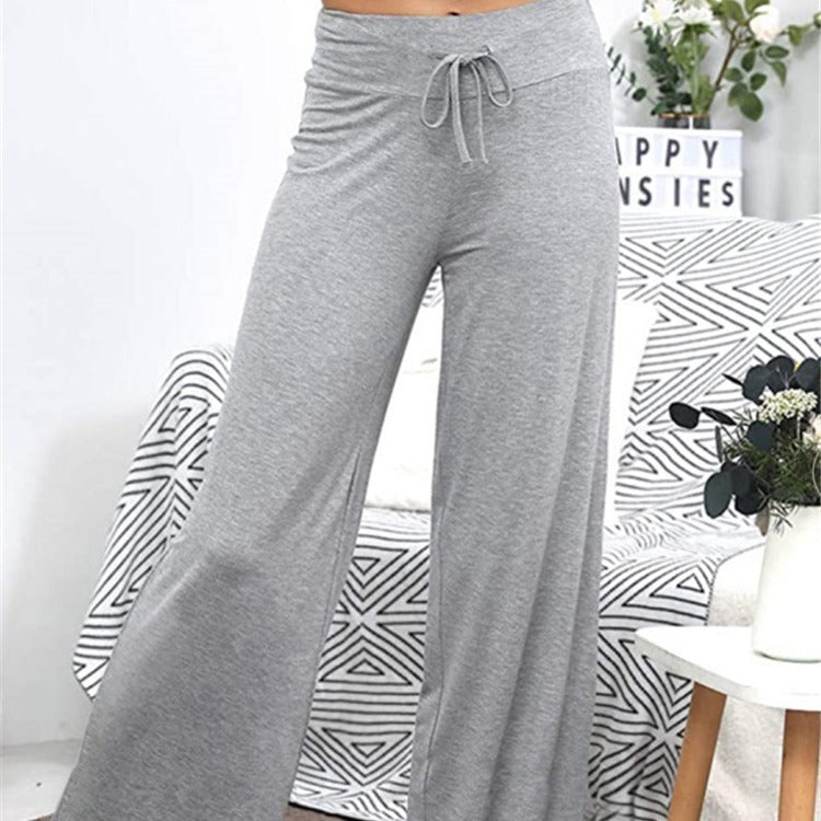 Damen Weite Freizeithose mit elastischem Bund und verstellbarem Kordelzug Drune