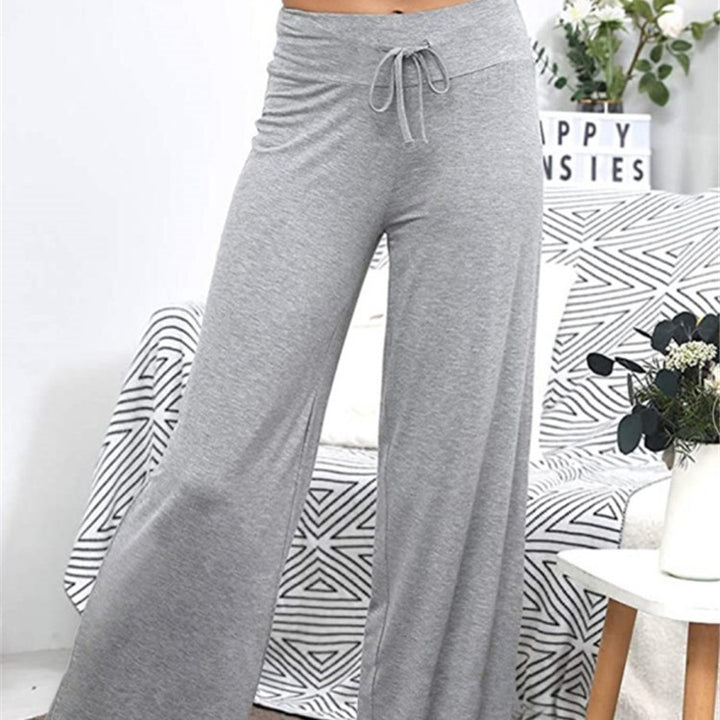 Damen Weite Freizeithose mit elastischem Bund und verstellbarem Kordelzug Drune