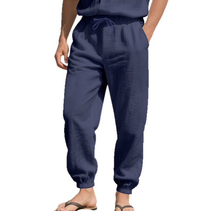Herren lässige Strandhose mit elastischem Bund und praktischen seitlichen Taschen Drune