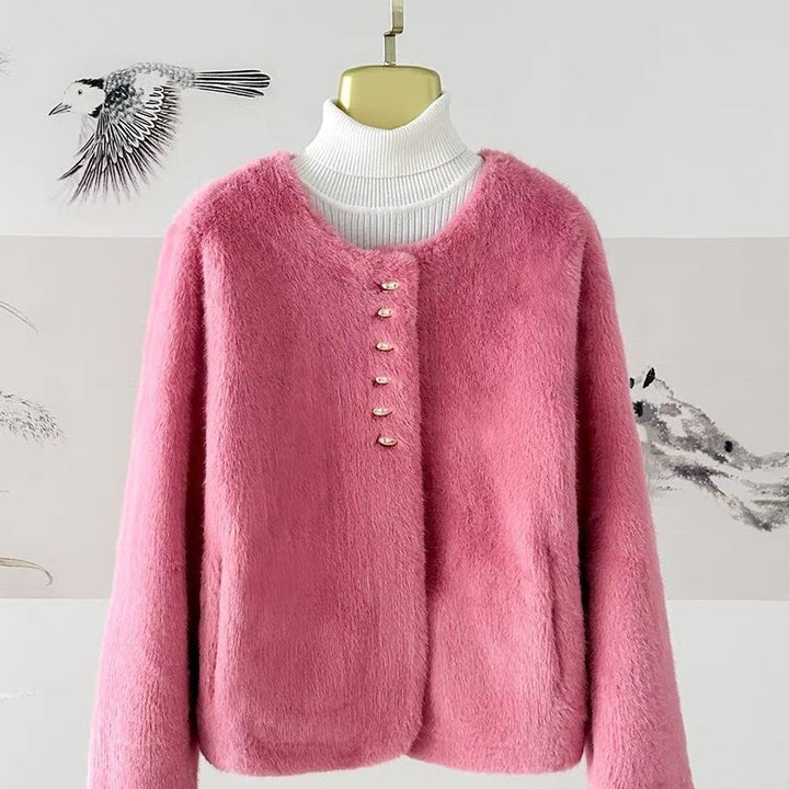 Damen Weiche Jacke mit goldenen Knopfdetails Drune