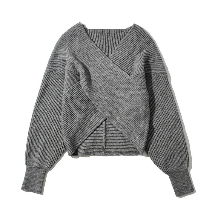 Damen Wickelpullover mit modernem Strukturdesign Drune