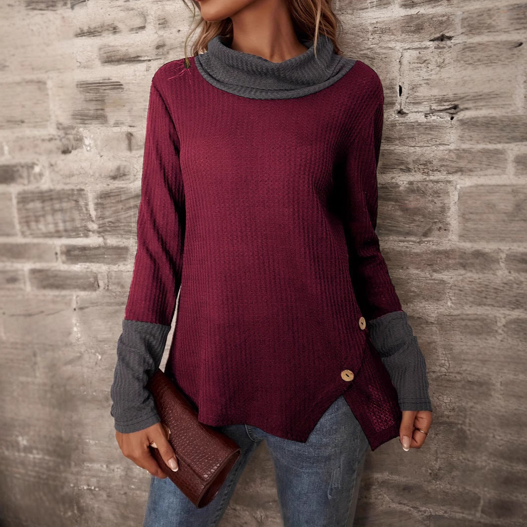 Damen Pullover mit modischem Kragen Drune