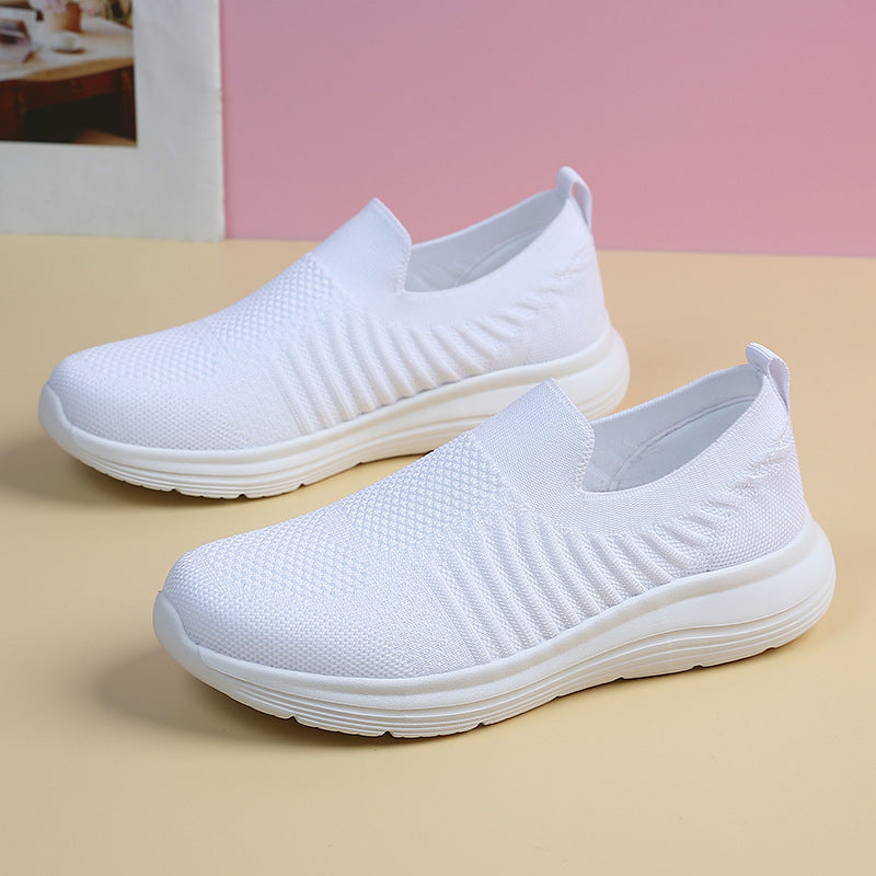 Damen nan atmungsaktiver Strick-Slipper mit viskoelastischer Innensohle und flexibler Gummilaufsohle Drune