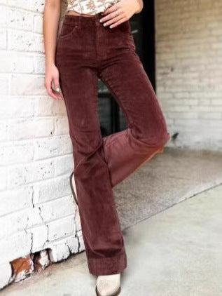 Damen Flared Jeans mit vertikalen Streifen und hohem Bund Drune
