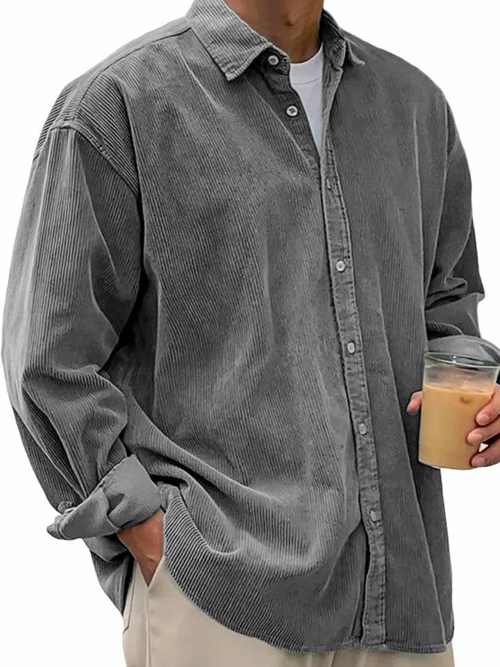 Herren nan lässiges Cordhemd aus Feincord mit Oversize-Schnitt Drune