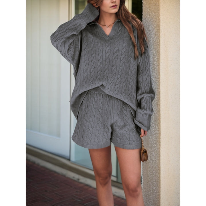 Damen bequeme Strickoberteil mit lässigem Schnitt und hochwertigen Details Drune