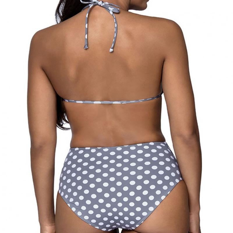 Damen Bikiniset mit verspieltem Punktedesign und hoch tailliertem Slip Drune