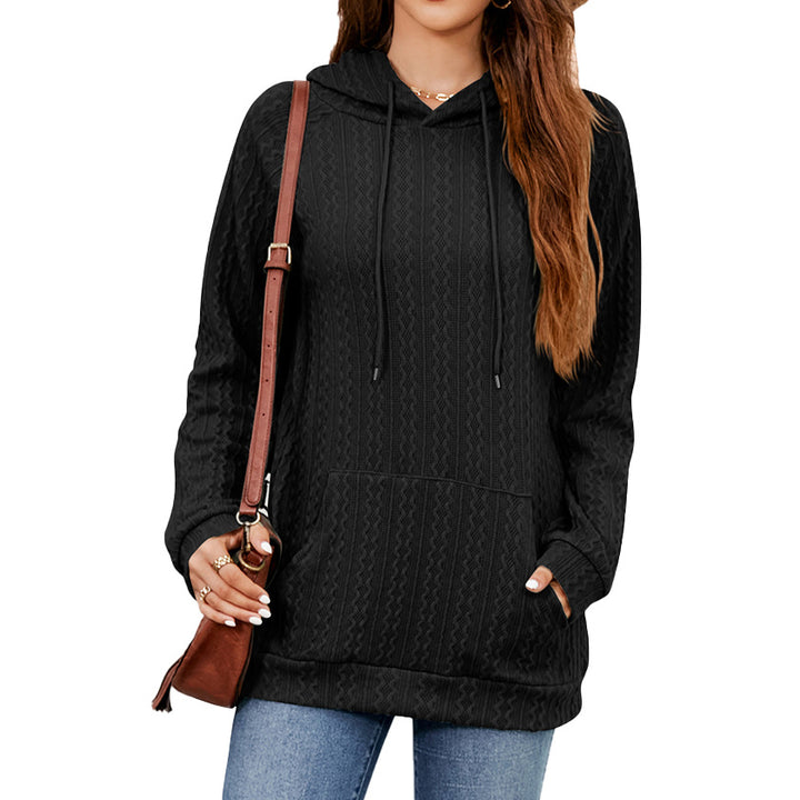 Damen Hoodie mit strukturiertem Muster und praktischer Kängurutasche Drune