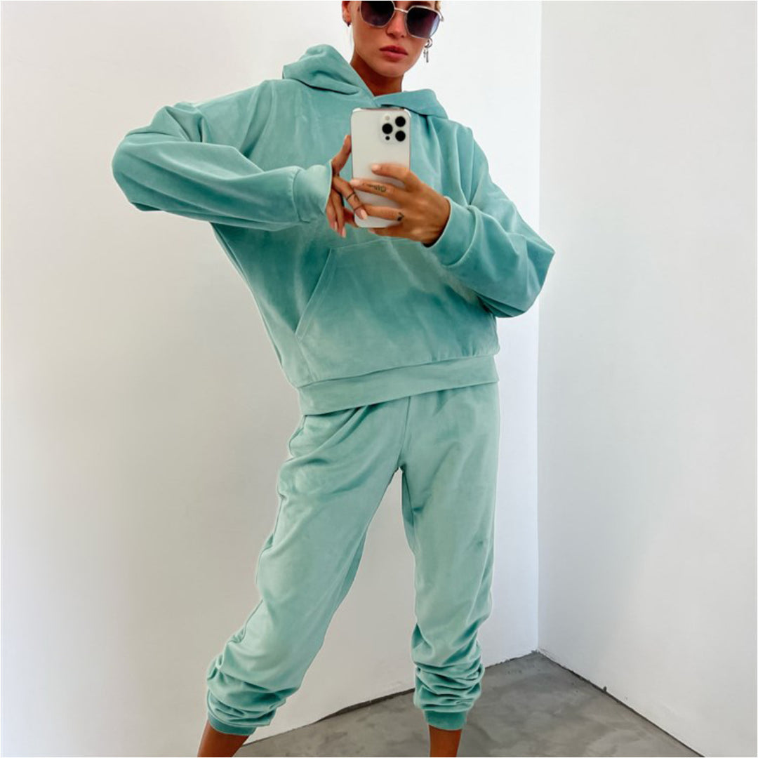 Damen Legere und kuschelige Fleece-Jogginganzug Drune