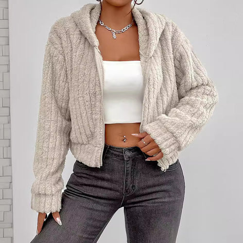 Damen Rotationsjacke aus kuscheligen Fleece mit Hohem Kragen Drune