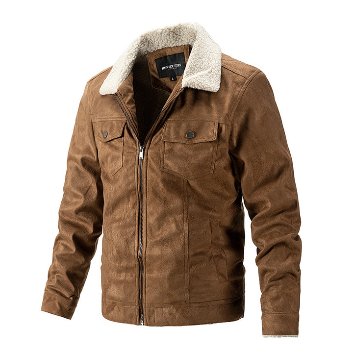 Herren Übergangsjacke mit Kunstfellkragen und praktischen Brusttaschen Drune