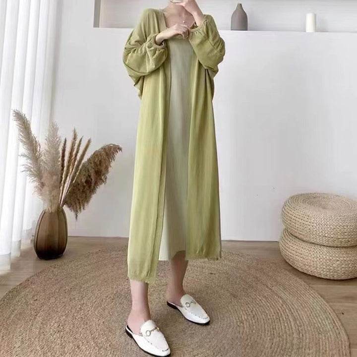 Damen Maxikleid mit leichtem Kimono-Overlay Drune