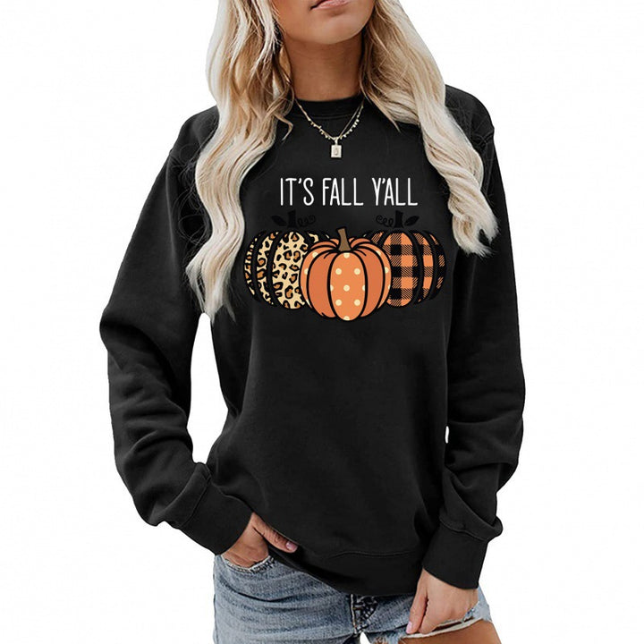 Damen Sweatshirt mit verspieltem Herbstmotiv und bequemer Passform Drune