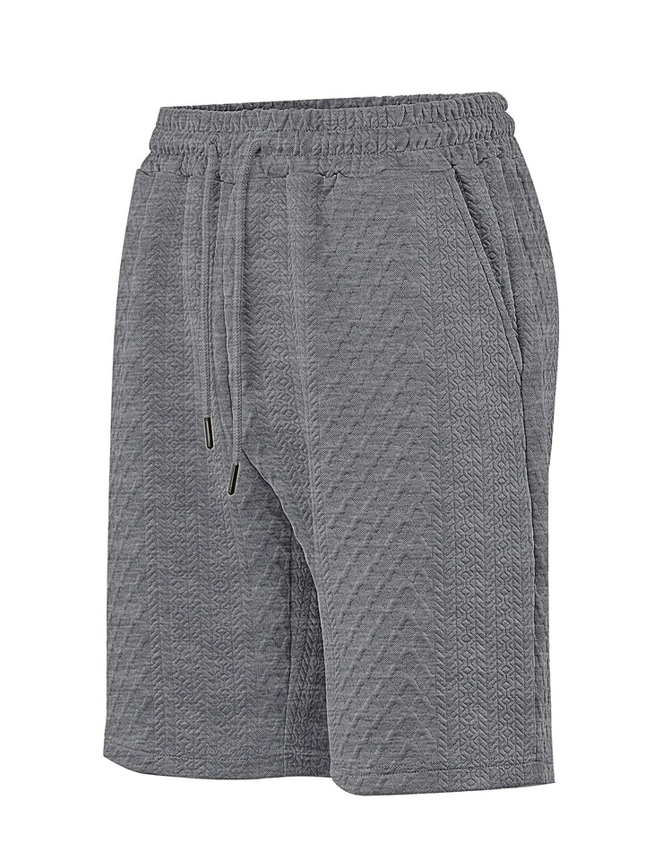 Herren nan strukturierte Lounge-Shorts mit Elastikbund Tunnelzug und seitlichen Eingrifftaschen Drune