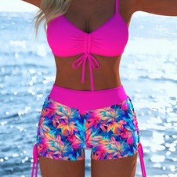 Damen modischer Bikini-Set mit Schößchen und verstellbarem Träger Drune