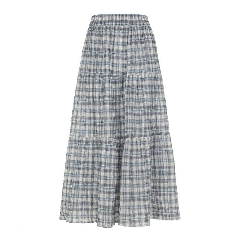 Damen Maxirock mit kariertem Design und gestuftem Schnitt Drune
