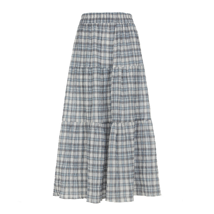 Damen Maxirock mit kariertem Design und gestuftem Schnitt Drune