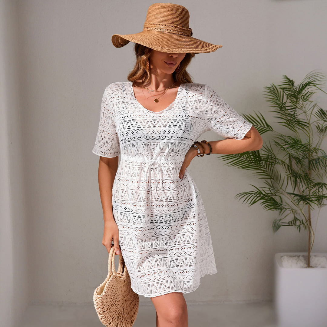 Damen luftige Häkel-Strandkleid Drune