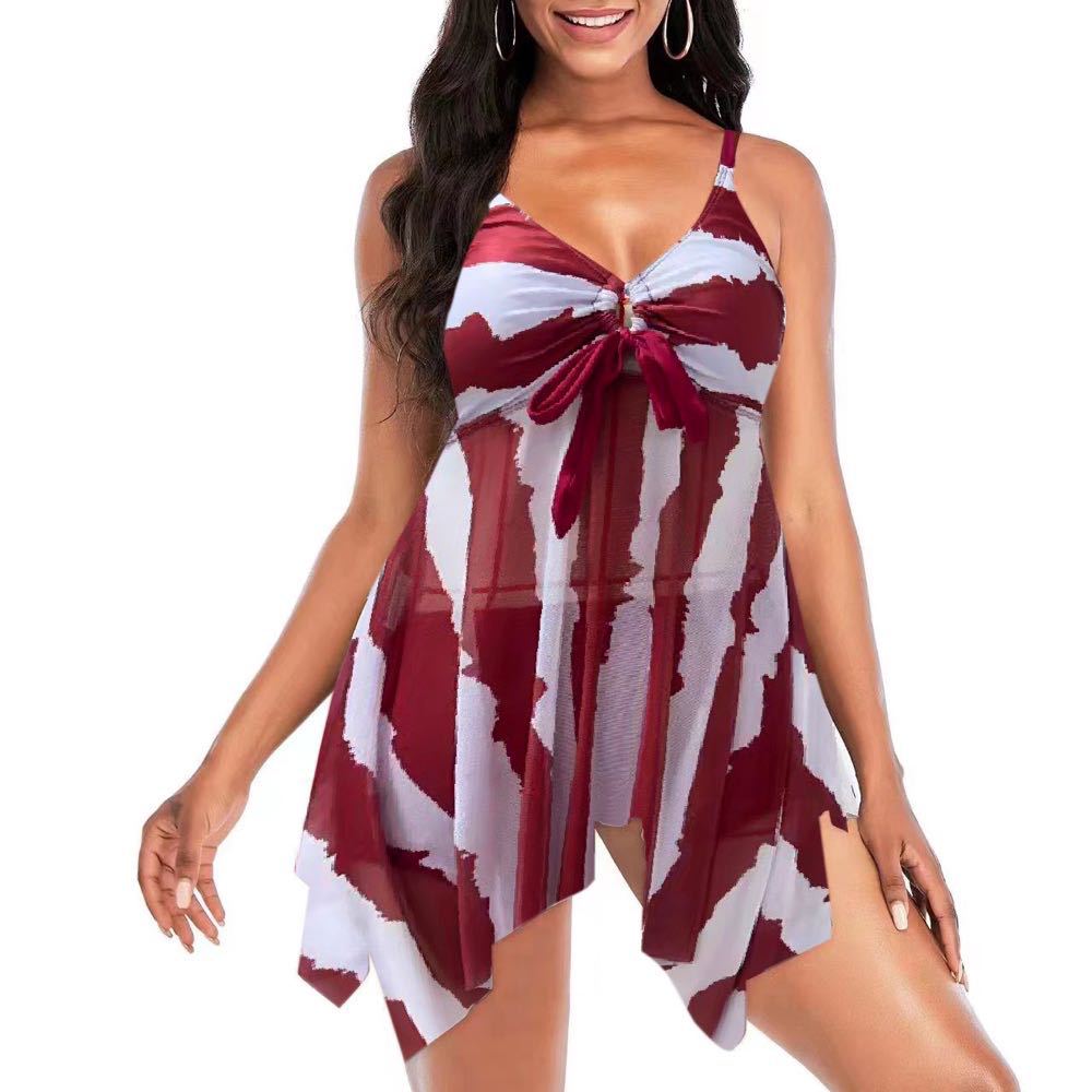 Damen Strandkleid mit romantischem Wickeldetail Drune