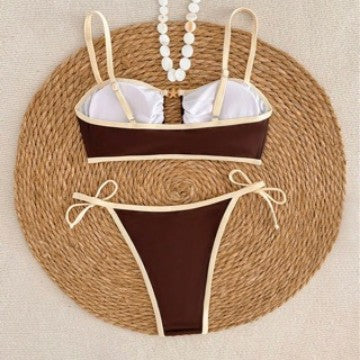 Damen Triangel-Bikini mit dekorativem Schlüssel-Detail Drune