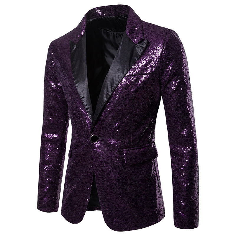 Herren glamouröser Pailletten Blazer Drune